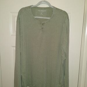 Lucky Brand Green Henley Long Sleeve Shirt Men's sz XL.